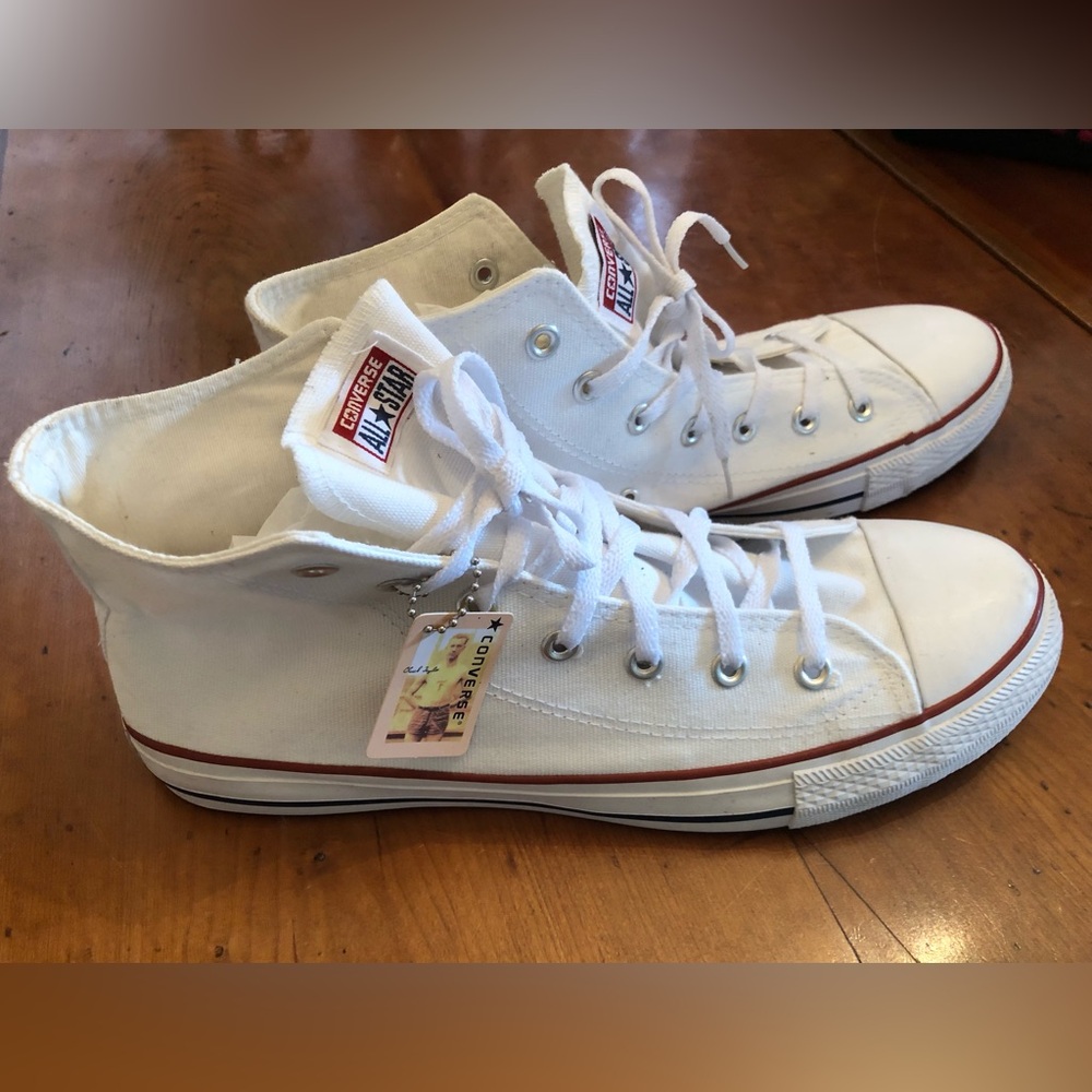 New Chuck Taylor White High Top Converse Canvas Sneakers Never Worn Men’s 12